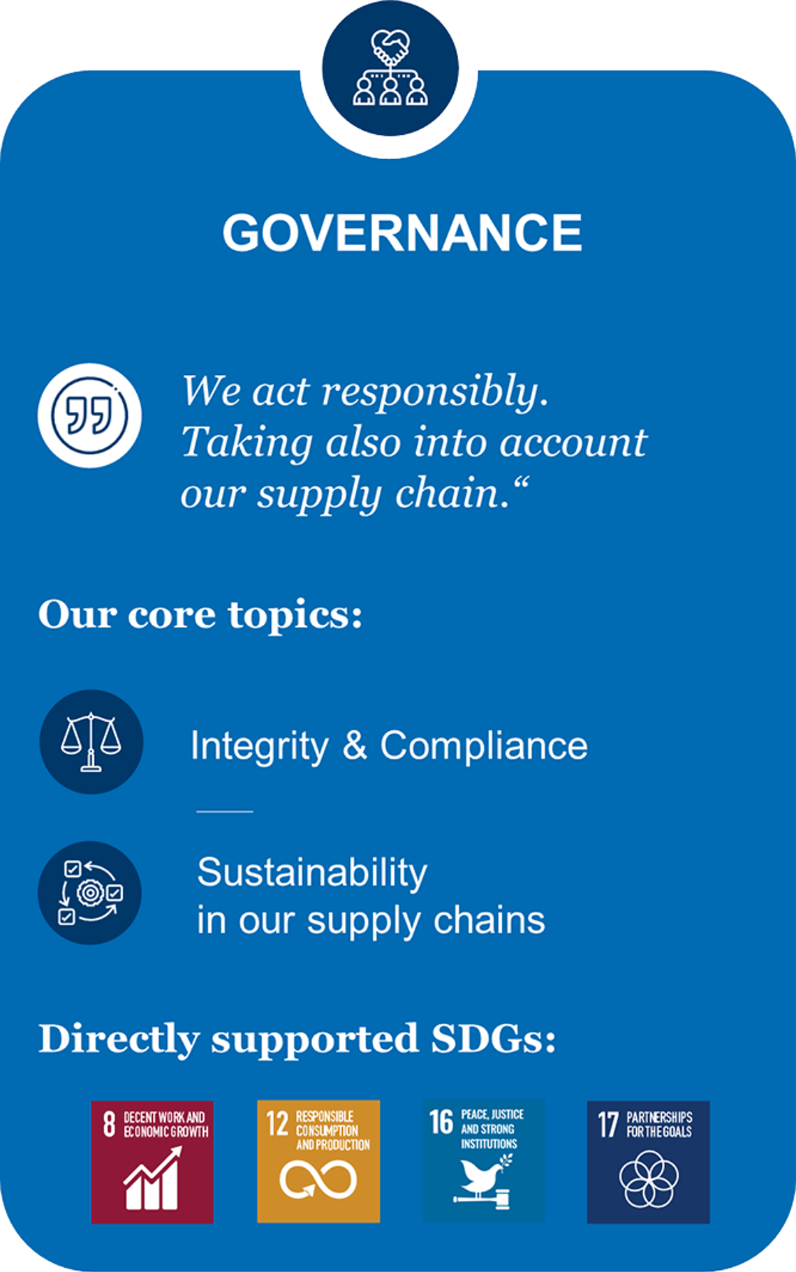 Rentschler Biopharma  Sustainability Programme - Governance